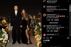 马丁内利女友晒婚讯,两人正式订婚