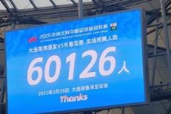 大连英博中超首主场震撼开赛,6万球迷热情助阵