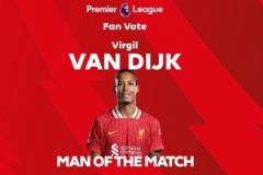 范迪克全场最佳!英超官网:利物浦1-0埃弗顿关键人物是他