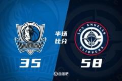 半场数据:小卡14分 祖巴茨11+11 独行侠三分12中0 被快船拉开23分差距