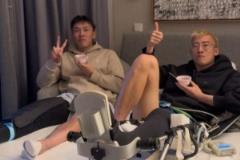 韩佳奇晒养伤康复视频与王振澳一同康复